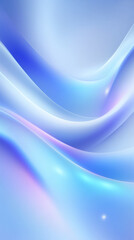 Poster - Flowing abstract shapes in light blue and soft lavender tones. Gentle gradients create a calming atmosphere with smooth textures. Concept for graphic design, digital art, wellness