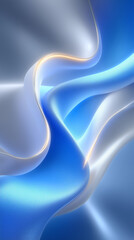 Aufkleber - Flowing abstract silk fabric in soft blue tones creates a calming and elegant visual. The smooth texture and gentle curves suggest sophistication and tranquility