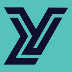Poster - Modern and minimalist initial letter YL or LY monogram logo