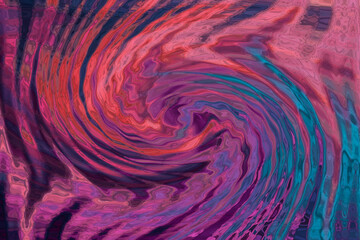 Fototapete - Abstract swirling purple pink and teal digital painting