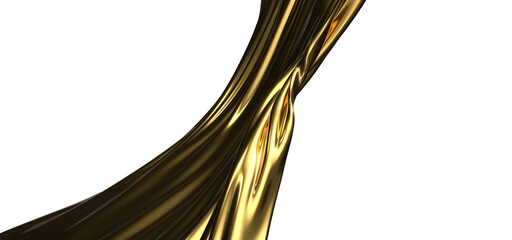 Poster - 3d render of gold cloth. iridescent holographic foil. abstract art fashion background.