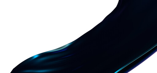 Fototapete - Abstract blue wave. Blue scarf. Bright blue ribbon on white background.
