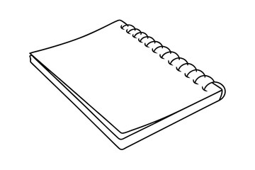 Poster - Spiral notebook line drawing simple design illustration