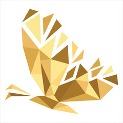 Poster - Polygon butterfly,gold logo design