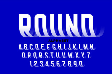 Fototapete - Round. Original style font design, alphabet letters and numbers vector illustration