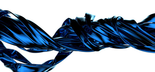 Fototapete - Curves of Bliss: Abstract 3D Blue Wave Illustration for Blissful and Harmonious Designs