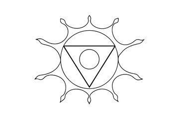 Poster - Abstract sun symbol line drawing geometric design