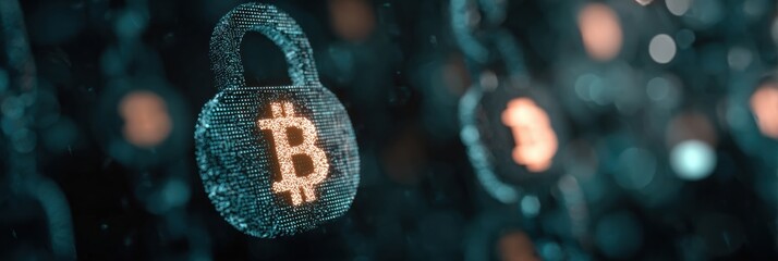 Leinwandbilder - Crypto Exchange Login Prompt Set Against a Blockchain Background Highlighting Digital Security Features and Cryptocurrency Themes