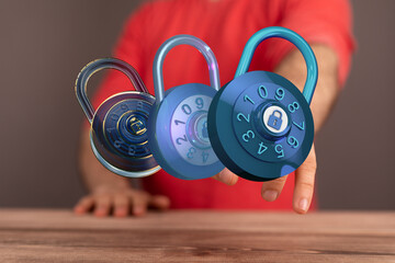 Poster - Digital combination locks for ultimate data security.  Protect your valuable information.