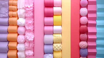 Aufkleber - Playful arrangement of textured geometric shapes in pastel colors