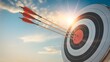 © Hamza - Arrows Hitting Bullseye On Target Board Representing Precision Accuracy Goal Achievement Focus Strategy Success And Performance Aim