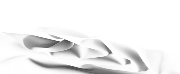 Poster - High-resolution image of a white fabric drape, perfect for background use.  Clean, minimalist texture.