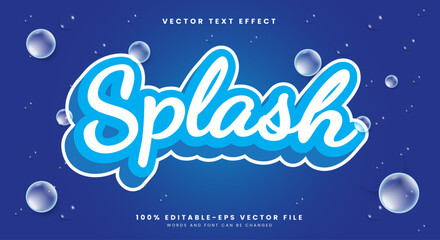 Aufkleber - Splash bubble style 3d editable text effect template