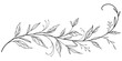 © sense - floral leaves line art isolated on white background. Divider doodle leaf and flowers, nature border decorative element vector illustration