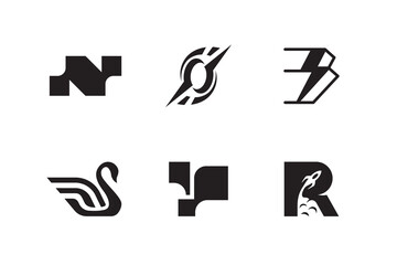 Aufkleber - Modern, geometric, abstract logo design templates. Vector logo icon set for business and company