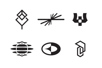 Aufkleber - Modern, geometric, abstract logo design templates. Vector logo icon set for business and company