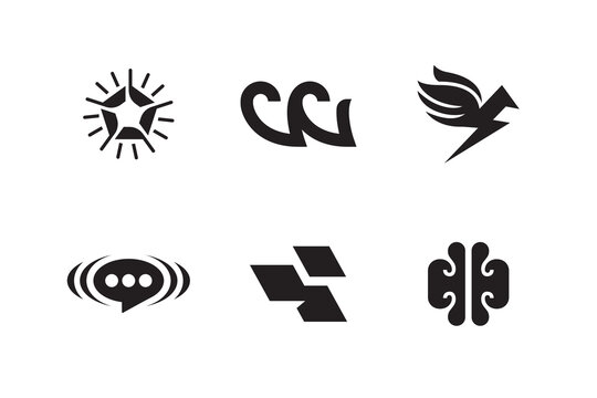 Modern, geometric, abstract logo design templates. Vector logo icon set for business and company
