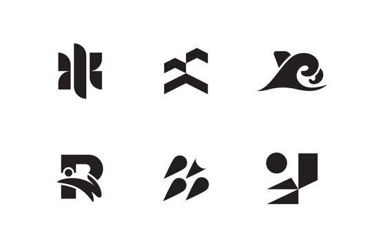 Modern, geometric, abstract logo design templates. Vector logo icon set for business and company