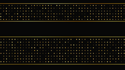 Poster - Dark background with golden lines and glittering dots