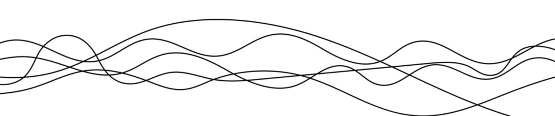 Poster - Thin curved wavy lines