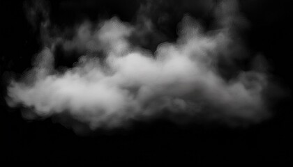 Wall Mural - white smoke cloud on isolated black background misty fog effect texture overlays for text or space