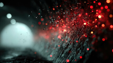 Poster - Abstract glowing tunnel of light particles, offering a sense of motion, immersion, and digital space