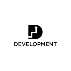 Poster - Modern Initial D Logo Design with Growth Arrow and Financial Chart Symbol for Business Development Investment Finance or Company Marketing Success Branding in Vector Style