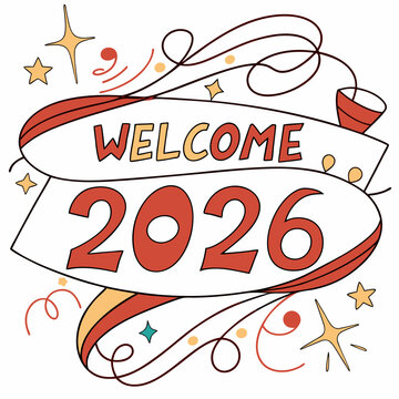 Happy New Year 2026 Boom vector art 