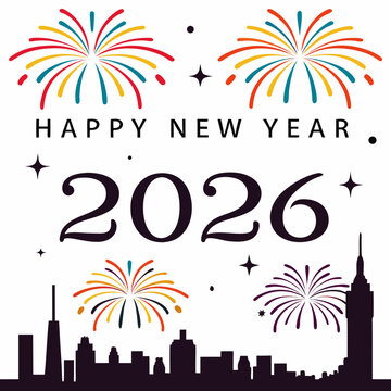 Happy New Year 2026 Boom vector art 