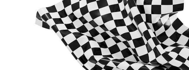 Poster - High-resolution image of a black and white checkered flag, perfect for racing or competition themes.