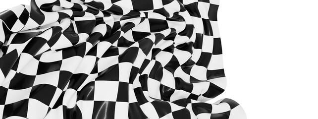 Poster - High-resolution image of a black and white checkered flag, perfect for backgrounds or design projects.