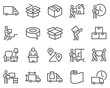 © Andrii - Simple Set of Moving Service Related Vector Line Icons. Contains such Icons as Office Move, Vehicle Cargo Stats, Loaders and more.