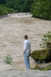 © Davyd Varabyou - A man looks at the Chorukh River in surprise, Georgia