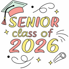 Aufkleber - new colorful senior class off 2026 design & vector art