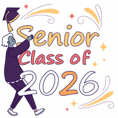 Aufkleber - new colorful senior class off 2026 design & vector art