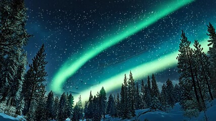 Wall Mural - Aurora Borealis Night Sky