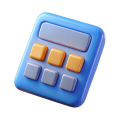 Poster - 3d cartoon calculator icon isolated on transparent background