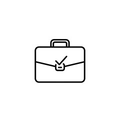 Poster - Approved Business Briefcase Icon: Minimalist Vector Illustration for Finance, Success, and Corporate Compliance (78 char)