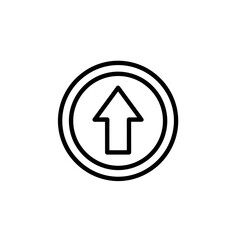 Poster - Minimalist Up Arrow Icon in Circle - Black Outline Symbol for Navigation and Progression (75 characters)