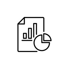 Poster - Financial Report with Graph and Chart Icon: Analysis, Statistics, and Data Visualization for Business Presentation (Minimalist Style)