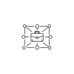 Fototapete - Briefcase Connected to Network: Modern Icon Illustration for Business, Finance, and Technology Concepts Representing Connectivity and Global Reach