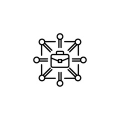 Poster - Global Business Network: Briefcase Icon Representing International Trade and Connections in a Modern, Minimalist Design Concept