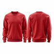 © NorStock - Red crewneck sweatshirt mockup front and back view