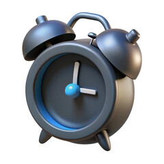 Poster - 3d realistic alarm clock render isolated on transparent background