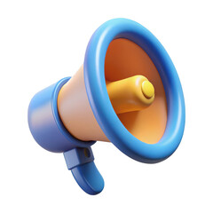 Poster - 3d cartoon megaphone announcement icon isolated on transparent background
