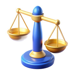 Poster - 3d realistic scales of justice model isolated on transparent background
