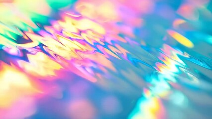 Poster - Pastel-colored hues blending and moving, generating mesmerizing abstract animation with iridescent shimmering textures, representing fluid visual energy and magical aesthetic expression