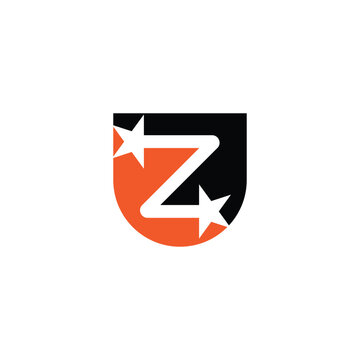 Clean and Creative ZU ZU Star  Initials Monogram Logo Design