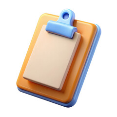 Poster - 3d cartoon clipboard icon isolated on transparent background
