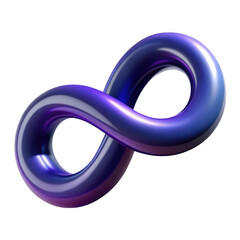 Poster - 3d render of a glossy purple infinity symbol isolated on transparent background